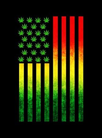 American Cannabis Flag: Colorful Pot Leaf Cannabis Journal 6x9 With 120 Lined Pages Funny Marijuana Gift for Weed Lovers