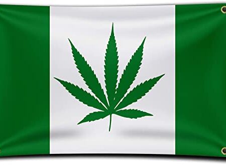Canada 30inchX60inch Marijuana Flag Double Sided Print glossy silk Fabric Vivid Color and UV Fade Resistant Green Weed Flags
