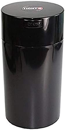 Tightpac America 12-Ounce Vacuum Sealed Dry Goods Storage Container, Black Body/Black Cap
